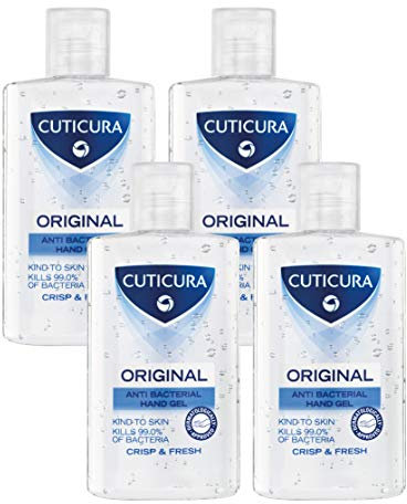 Cuticura Original Anti Bacterial Hand Gel Crisp and Fresh, 250ml (Pack of 4) [PACKAGING MAY VARY]