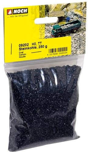 NOCH Steinkohle, Deko-Steine für Modellbau, 250 g Beutel, ideal für H0, TT, N, Z und kreatives Basteln