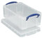 2 X Really Useful Storage Box Plastic Lightweight Robust Stackable 9 Litre W255xD395xH155mm Clear - Ref 9C