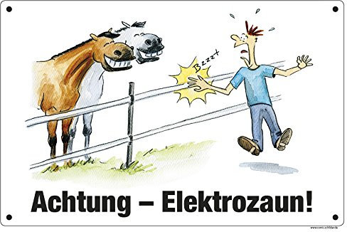 Boxenschild/Stalltafel/Schild Achtung - E-Zaun!
