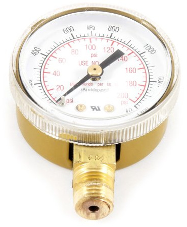 Forney 87729 Oxygen Gauge, Low Pressure, 2-Inch-by-1/4-Inch NPT, 0-200 PSI