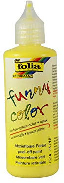 folia 4414/op - Funny color, Window Color Farbe in 80 ml Flasche, für Fenster, Spiegel und glatte Oberflächen, bananengelb