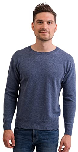 100% Kaschmir Herren Pullover | Sweater Rundhalsausschnitt 2-fädig