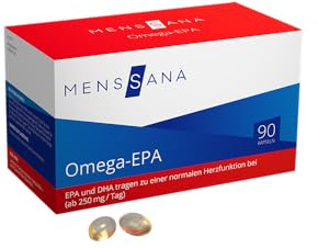 Omega-EPA MensSana – 500 mg EPA & 250 mg DHA pro Tagesdosis – Omega-3-Fettsäuren aus hochwertigem Fischölkonzentrat – 90 Kapseln