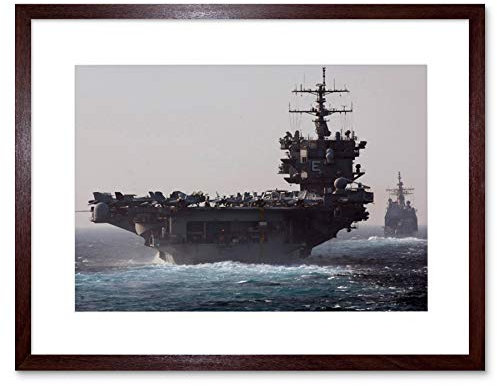 The Art Stop WAR NAVY BATTLESHIP AIRCRAFT CARRIER USS ENTERPRISE JET FRAMED PRINT F12X7776