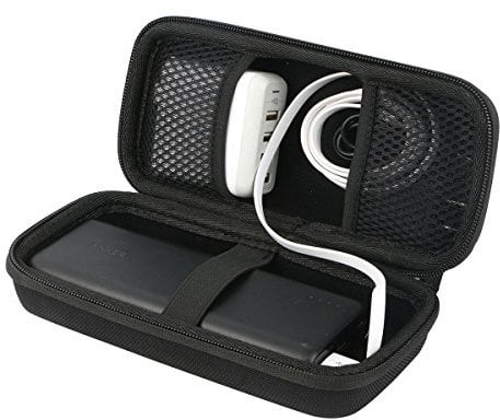 Khanka Hart Tasche Schutzhülle Für Anker PowerCore 26800mAh 26800 mAh Power Bank Externer Akku Ladegerät Etui Case. (Schwarz, Nur Tasche)