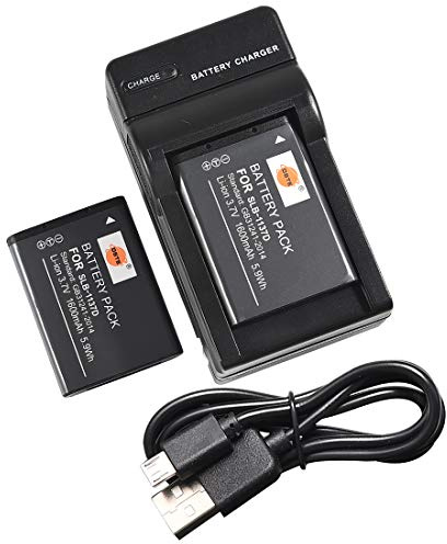 DSTE SLB-1137D Li-ion Batteria (2-Pacco) e Caricabatterie USB per Samsung NV11 NV24HD NV30 NV40 NV100HD NV103 NV106HD TL34HD