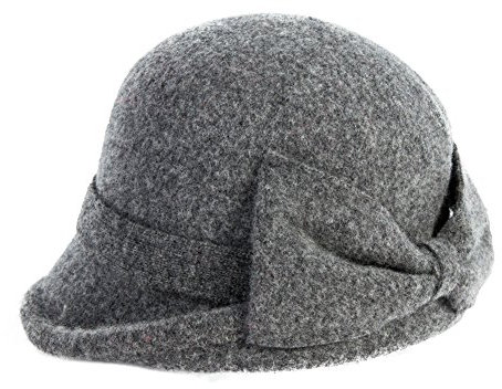 Comhats Wolle 1920s Retro Fedorahüte Kirche Hüte Frauen Filzhut Damen Klassisch Bowler Hut Grau