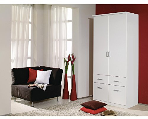 Rauch Möbel Brême Armoire à Porte Tournante en Chêne Sanremo Lumière avec 6 Tiroirs 3 Portes, Comprend 2 Tringles à Linge, 2 Étagères l X H X P 136X199X58 Cm