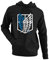 clothinx AOT Scouting Legion 2-Farb Variante Anime Design mit Titanen Aufklärungstrupp Wappen-Schild Perfekt für Fans und die nächste Convention Herren Kapuzen-Pullover Schwarz Gr. M