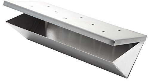 Allgrill Wood Chip Räucher Box V-Form aus Edelstahl mit Klappdeckel