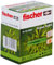 fischer - Cheville tous matériaux UX GREEN 10X60 avec collerette, fabriquée à base de matières premières renouvelables/Boîte de 20