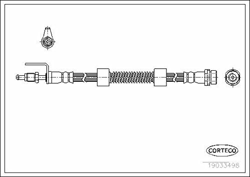 Corteco 19033498 Bremsschlauch vorne | 19033498 Kompatibel mit Tourneo Connect,transit Connect (P65_, P70_, P80_)
