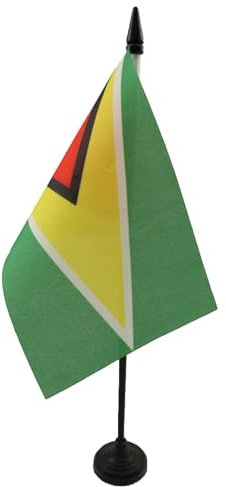 AZ FLAG - Tischflagge Guyana - 15x10 cm - Kooperative Republik Guyana Tischfahne 10 x 15 Cm - Flaggen