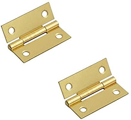 Merriway BH03833 (2 Pcs) EB Steel Butt Hinge, Brass Plated, 50 mm (2 inch) - Pack of 2 Pieces