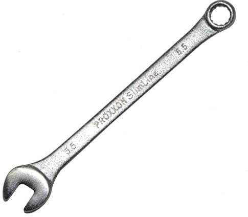 Proxxon 23905 Ring-Maulschlüssel SlimLine Größe 5,5mm - 15° abgewinkelt auf der Ringseite - Chrom-Vanadium Stahl