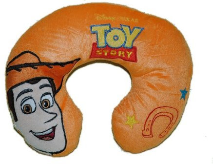 alles-meine.de GmbH Toy Story Nackenrolle Kissen - Woody orange - Nacken Nackenkissen - Reisekissen Kissen für die Reise - Auto Kinder Mädchen Jungen