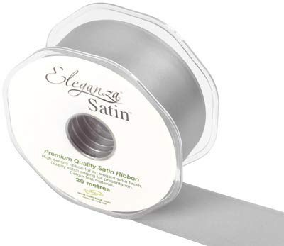 Eleganza Premium Quality Ribbon, Satin, Silver, 11 x 11 x 4 cm