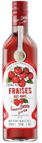 Gabriel Boudier Strawberry Liqueur - 50cl, 20 Percent ABV - Crème de Fraises des Bois - Premium French Strawberry Cream Liqueur for Cocktails and Mixing