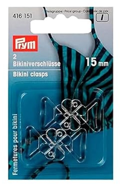 Bikiniverschluß Blume 2 Stück 15 mm klar Kunststoff Bikini Verschluß Prym 416151