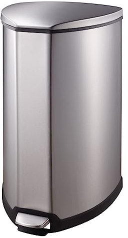 EKO Semi-Circular Into Bins with Plastic Accents, 35 Liter, Stainless Steel Matt