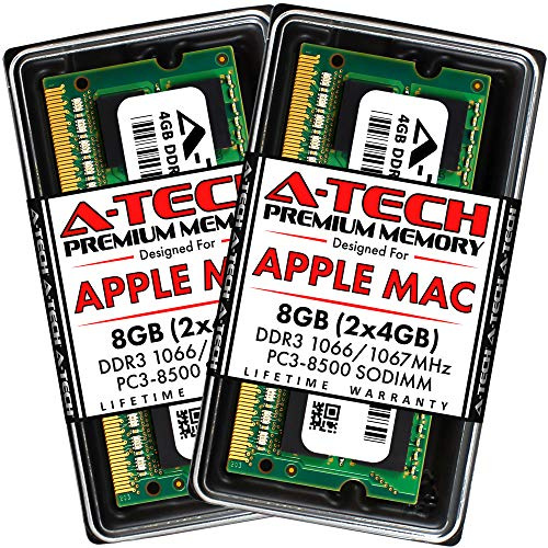 A-Tech for Apple 8GB Memory Ram Kit 2x4GB PC3-8500 1066MHz Macbook Late 2008 2009 Mid 2010 Macbook Pro Late 2008 Early 2009 Mid 2009 Mid 2010 iMac Early Mid Late 2009 Mac Mini Early Late 2009 Mid 2010