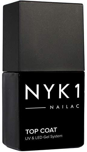 NYK1 Professional Gel Top Coat Nail Polish (10ml) Nailac Both UV and LED, Compatible with Shellac Gel Soak Off