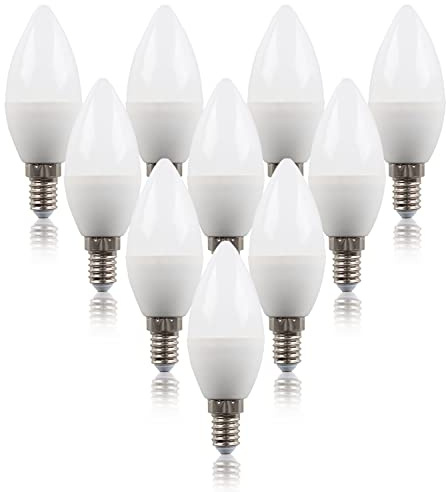 MiniSun | 4w High Power LED SES E14 40w Frosted Opal Candle Bulbs | LED Bulbs, Home Décor & Improvement Essential | Pack of 10 | Includes Bulb [3000K Warm White]