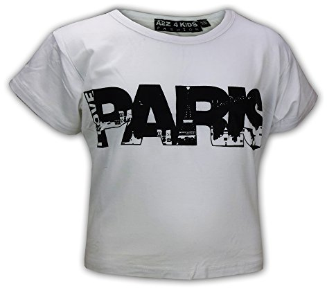 A2Z 4 Kids Girls I Love Paris Crop Top Trendy T-Shirt Age 7-13 | Fashionable casual tee for outings, holidays and everyday summer wear