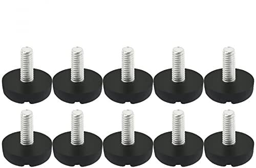 sourcing map 10pcs Pieds de Nivellement Meuble Réglable Pied Réglable Patin de Meuble Jambe Pied de Table Chaise Base Protection Plancher Vis réglable Glissant M6 x 15 mm