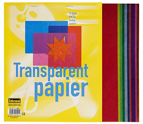 Transparentpapier A5, 10 Blatt, 1 Block, farbig sortiert
