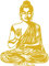 Samunshi® Wandtattoo Buddha Wandsticker 37 x 50cm goldmetalleffekt