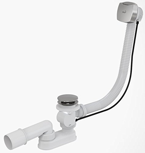 Alcadrain Garnitures de vidage - Kit vidange et trop-Plein pour Baignoire, Longueur 800 mm, chromé A51CRM-80
