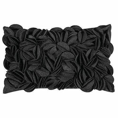 Pad - Kissenhülle - Kissenbezug - Zierkissen - Dorothy - Applikationen - Anthrazit - 30 x 50 cm