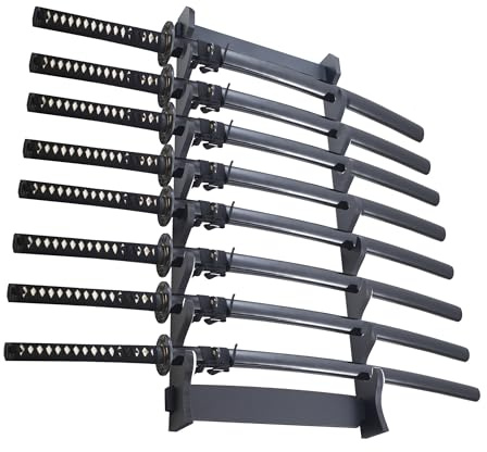 REPLIKSWORD Support Bois Murale 8 Places Katana Epee Presentoir en Bois Sabre