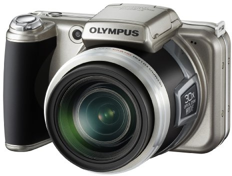 Olympus SP-800UZ Digitalkamera (14 Megapixel, 30-Fach Zoom, 7,6 cm (3 Zoll) Display, 2GB intern Speicher) Titanium Silver