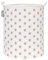Sea Team 19.7 Inch Large Sized Waterproof Coating Ramie Cotton Fabric Folding Laundry Hamper Bucket Cylindric Burlap Canvas Storage Basket with Stylish Grey Stars Design