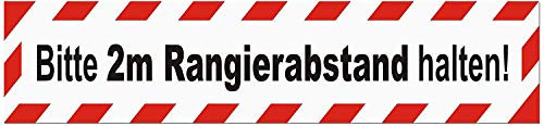 Magnetschild Bitte 2m Rangierabstand halten | Schild magnetisch | lieferbar in drei Größen (35 x 8 cm)