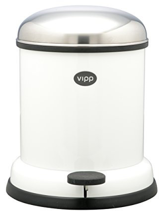 VIPP VIPP13 Abfalleimer, Edelstahl, Weiß, 4 Liter