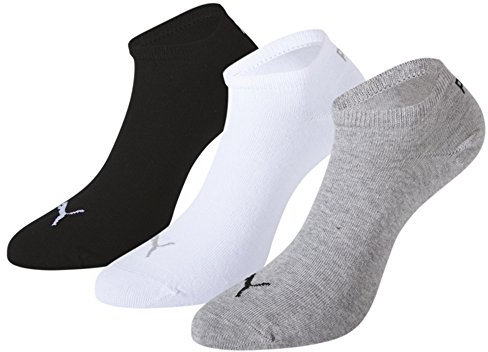 PUMA Damen Sneaker Trainer Plain Socken, Grau / Weiß Schwarz, 39-42 EU
