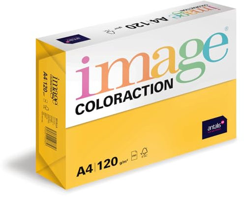 Image Coloraction Sevilla - farbiges Kopierpapier - DIN A4, 210 x 297 mm, 120 g/m² - buntes, holzfreies Druckerpapier für Kopierer - 250 Blatt - Sonnengelb