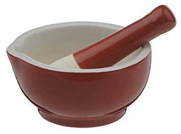Scoop BIA Mortar & Pestle Red, 12.5 x 12 x 6 cm