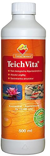 TerraNawaro TeichVita Algenvernichter 500 ml | Effektive Algenbekämpfung | Pflegemittel für klares Wasser im Gartenteich | Pflanzenstärkend | Sauerstoffanreichernd | Sicher für Fische & Wasserpflanzen