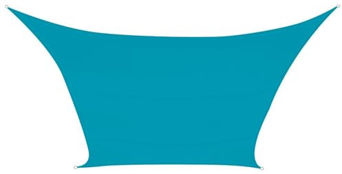 Perel Voile d'ombrage, Toile ombrage, Toile extérieure terrasse, imperméable, Protection Contre UV, 4 Anneaux en O en Acier Inoxydable, 5 x 5 m, 160 g/m², Polyester, carré, Bleu Ciel