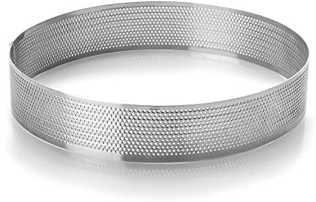 LACOR 68538 Molde Reposteria, Aro Redondo Microperforado, Ideal para Tartas y Bizcochos, Acero Inoxidable 18/10, Gris, 18 Ø(cm) / 2 h(cm)