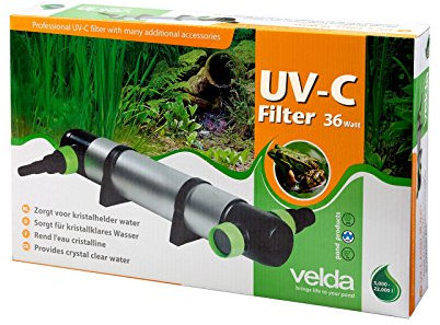 Velda 126531 Elektronischer Entferner für Grünalgen im Teich bis 3500 Liter, UV-C Filter 36 Watt