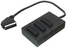 21 PIN SCART PLUG TO 3 WAY SCART SOCKET ADAPTOR IDEAL FOR TELEVISIONS/TVS AND DVD PLAYERS ETC