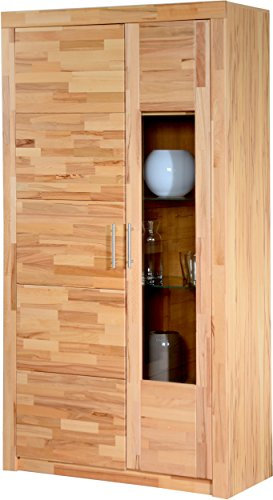 Möbeldesign Team 2000 GmbH Vitrine Schrank Vitrinenschrank Regal Kernbuche teilmassiv geölt 3442-16