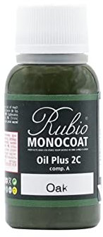 Rubio Monocoat Oil Plus 2C, Leinöl als ökologischer Holzschutz für den Innenbereich, schnell trocknendes Holzöl zur Holzbehandlung - Oak, 20 ml