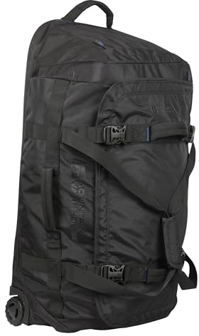 Mountain Warehouse Voyager 90L Wheelie Holdall Black ONE | Water Resistant & Durable Day Backpack with Wheels, Duffle Bag with Multi-Pockets & Padded Carry Straps, For Camping & Travel